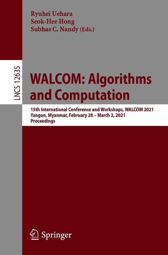 Springer Nature Proceedings Computer Science - WALCOM: Algor ... - cover