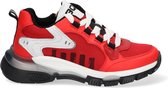 Braqeez 421470-541 Jongens Lage Sneakers - Rood - Leer - Veters