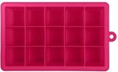 Ijsklontjes/ ijsblokjes vorm - XL - siliconen - 15 vakjes - roze