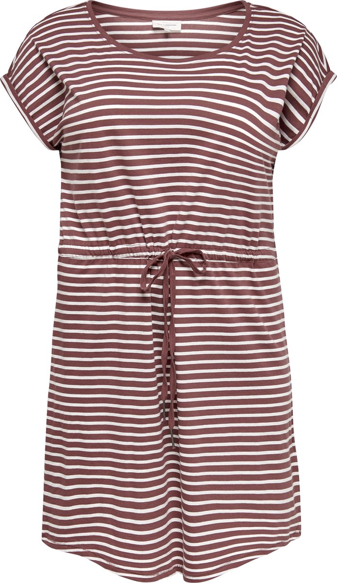ONLY CARMAKOMA CARAPRIL SS KNEE DRESS STRIPE Dames Jurk - Maat S-42/44