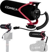 Comica CVM-V30 Lite Richtmicrofoon voor camera en smartphone — Low-noise filter — Met Shock mount & plopkap — Shotgun microfoon — Zwart/Rood