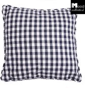 In The Mood Karo Kussen 50 x 50 cm - Div Kleuren - 2 stuks - Indigo Blauw