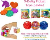 Fidget Toys pakket - 3 delig - onder de 20 euro - Pop It - Orbeez bal - Puzzel Kubus - Voordeelbundel