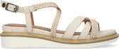 No Stress - Dames - Off white leren sandalen met gevlochten bandjes - Maat 40