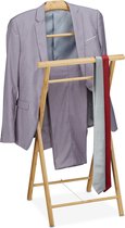 Relaxdays Dressboy bamboe - kledingstandaard - kledingrek - kledingbutler hout - staander