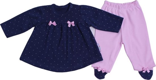 Baby set 62/68 roze/blauw