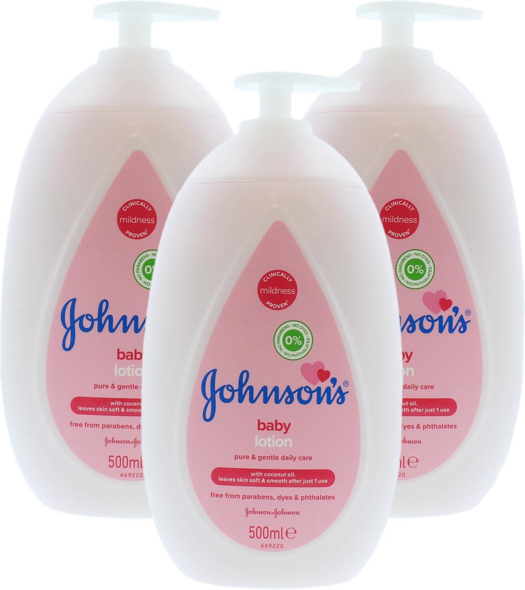 Goedkoopste Johnson's Baby Bodylotion XXL met Pomp - Voordeelverpakking 3 x 500 ml