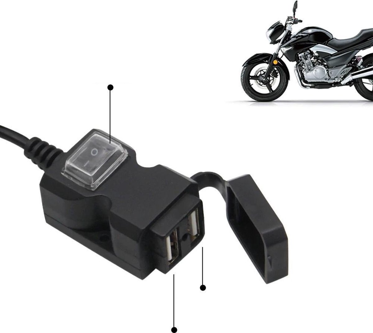 Accessoires de vêtements pour bébé moto - Chargeur USB moto 12-24V