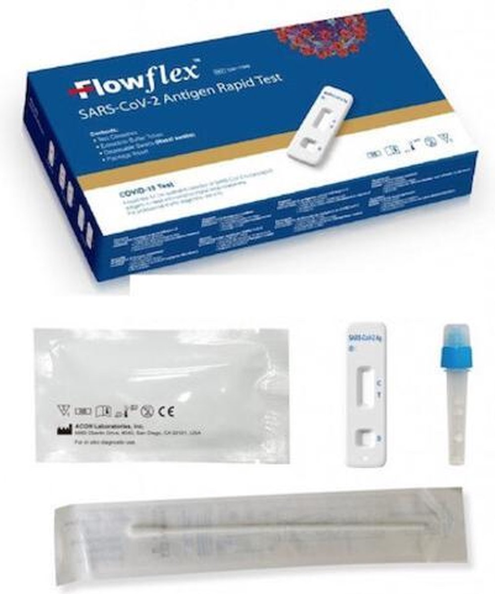 1 X FLOW FLEX Corona test - Corona Covid sneltest - thuistest - Binnen 15 min resultaat (SARS, RIVM