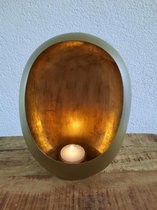 Design waxinelichthouder - theelichthouder - standing egg goudkleurig