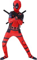 WiseGoods Premium Deadpool Verkleedpak - Kostuum - Verkleedkleding voor Kinderen - Kinderkostuum - Superheld - Maat 104/110