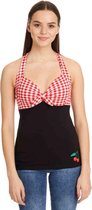 Pussy Deluxe Mouwloze top -S- Red Plaid Neckholder Multicolours