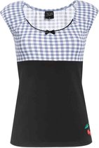 Pussy Deluxe Top -M- Blue Plaid Evie Multicolours