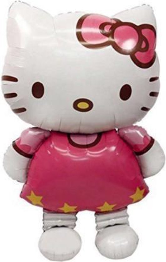 Hello Kitty ballon - 80x48cm - Folie ballon - Feest versiering - Ballonnen - Verjaardag - Kinderfeestje - Babyshower - Geboorte - Helium - Leeg