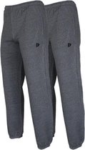 Lot de 2 pantalons de survêtement Donnay avec élastique - Pantalons de sport - Homme - Taille M - Gris foncé chiné