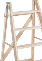 Huishoudtrap 3 treden - Stahoogte 48 cm - Houten trap - Keukentrapje hout - Werktrap - Grenen trap