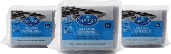 Spargo Powerspons - Melamine sponzen - 3x 5 stuks - verwijdert onmogelijke vlekken zonder schoonmaakmiddel