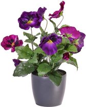 Viooltje, 9 bloemen (7x Ø 7cm en 2x Ø 2,5cm), 28cm
