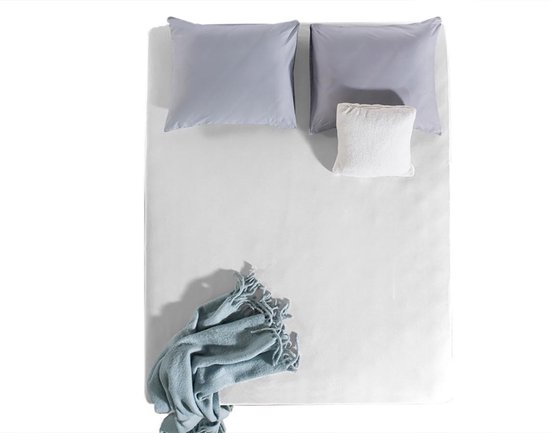SLEEPMED Jersey hoeslaken van in wit, 190x200, Gekamd katoen soft... bol.com