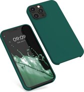 kwmobile telefoonhoesje geschikt voor Apple iPhone 12 Pro Max - Hoesje met siliconen coating - Smartphone case in turqoise-groen