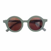 NIEUW - Kinderzonnebril - model 2022 - rond model - UV400 protectie – Green - Groen - Bruine lens - 2 tot 6 jaar - Kinderen - Baby en Peuter - Jongen - Meisje - sunglasses - nieuwste kleuren 