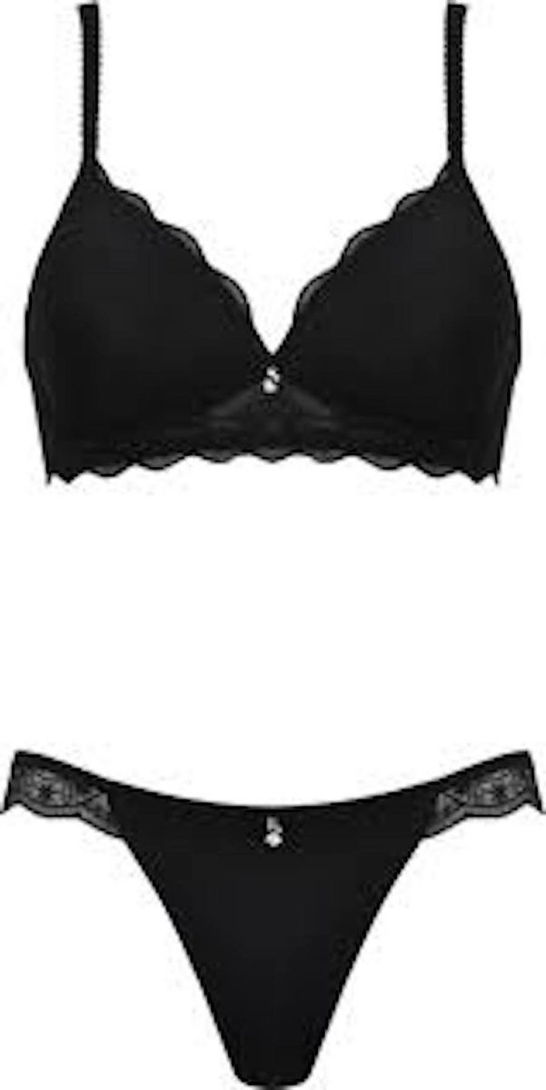 Naturana padded lace soft BH maat 70B zwart zonder beugels