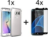 Samsung S7 Edge Hoesje - Samsung Galaxy S7 Edge hoesje shock proof case hoes hoesjes cover transparant - Full Cover - 4x Samsung S7 Edge screenprotector