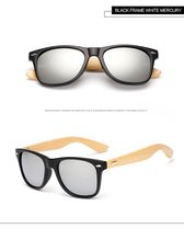 Zonnebril heren - Bamboe Zonnebril - Kleurrijke Zonnebril – Zwart / Zilver