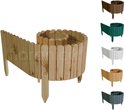 Floranica Rollborder - Flexibele houten - Hoogte: 10 cm, hekje 200 cm - Onbehandeld - Dennenhout Gazonafscheiding - Palissade padenafscheiding - kan worden ingekort