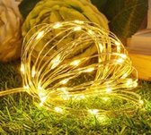 2st Tuin Verlichting Snoer op Zonne Energie, 100LED lampjes, 10m lang, warm licht binnen&buiten