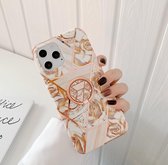 Samsung Galaxy A51 Marmer Hoesje | Back Cover Case | met Ring Houder | Goud