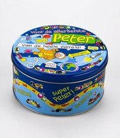 Verjaardag - Snoeptrommel - Peter - Gevuld met verse snoepmix - In cadeauverpakking met gekleurd lint