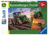 Ravensburger puzzel John Deere in aktie - Drie puzzels - 49 stukjes - kinderpuzzel