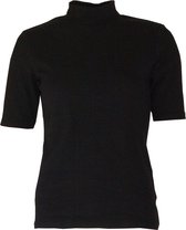 MOOI! Company - Dames T-shirt - MAARTJE - Turtleneck - Losse pasvorm - kleur Zwart- XXL