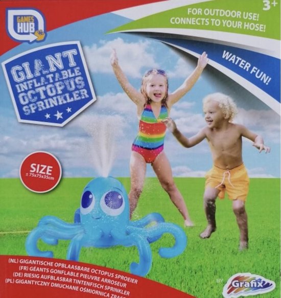 Foto: Octopus sproeier opblaasbaar waterfun outdoor