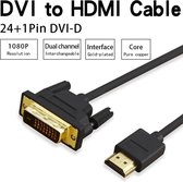 HDMI-kabel Compatibel met DVI Mannetje 24 + 1 - HDTV 1080P Adapterkabels Dual - Convertorkabel 5 Meter - Full HD