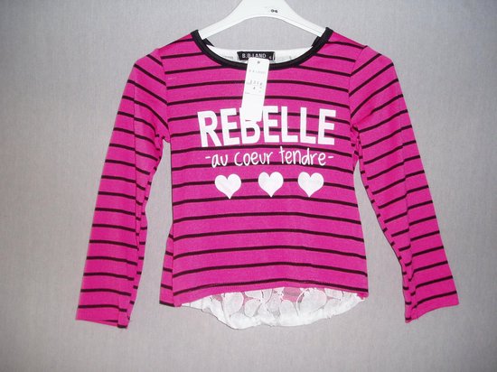 Meisjes shirt met lange mouwen Rebelle roze