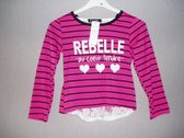 Meisjes shirt met lange mouwen Rebelle met kant roze 98/104