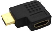 HDMI-Compatibele Convertoradapter - M/F-Connector - 90 Graden Haakse Convertoradapter - Links - Zwart/Goud
