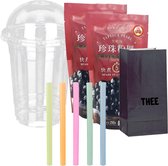 DIY Milk Bubble Tea Pakket  | Bubble Tea Kit Kerstpakket voor 15 Bekers Inclusief Dome Bekers Jumbo Rietjes Premium Earl Grey