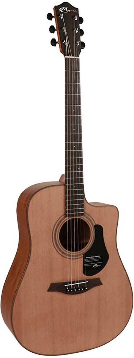 Mayson ECD10CE Elementary serie dreadnought model, hoog kwalitatieve elektro-akoestische western gitaar met massief ceder bovenblad en met luxueuze dikke draagtas