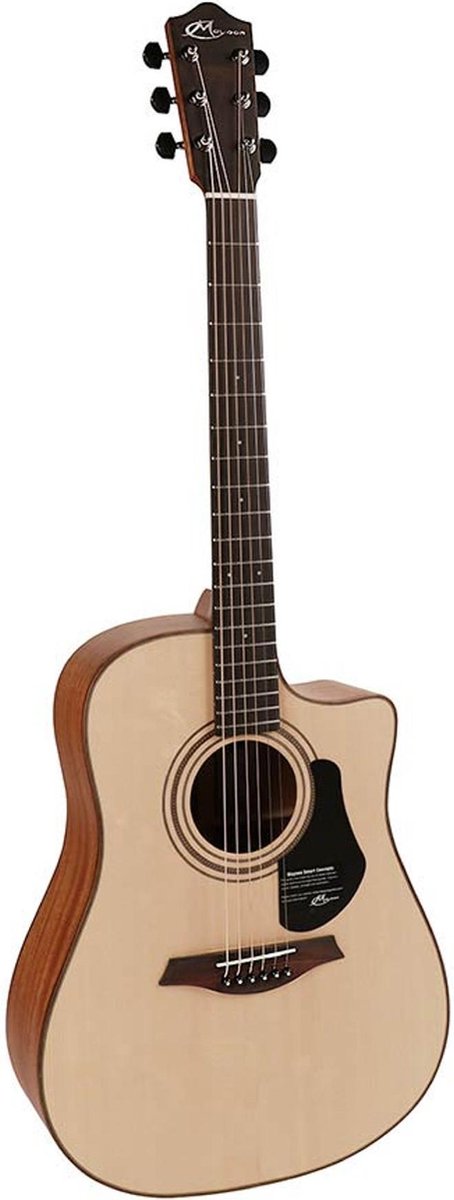 Mayson ESD10CE Elementary serie dreadnought model hoog kwalitatieve elektro-akoestische western gitaar met massief sparren bovenblad en met luxueuze dikke draagtas