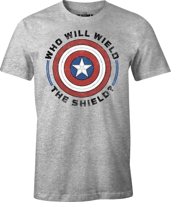 T-shirt Falcon et le soldat de l'hiver Marvel - Wield the Shield peinture Grijs