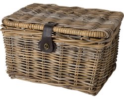 Fastrider Sera Fietsmand - Naturel Rotan Fietsmanden - 26L - Fietsmand met Deksel - Handgemaakt