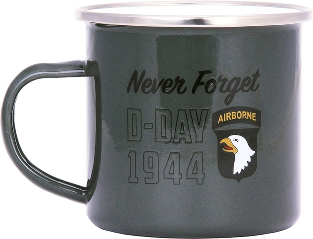 Emaille beker leger groen - D-Day 1944/airborne