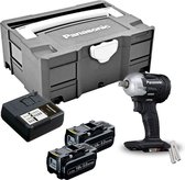 "Panasonic EY75A8LJ2G 14.4-18V Li-Ion Accu slagmoersleutel set (2x 5,0Ah accu) in T-Loc - 205Nm - 1/2"" - koolborstelloos"