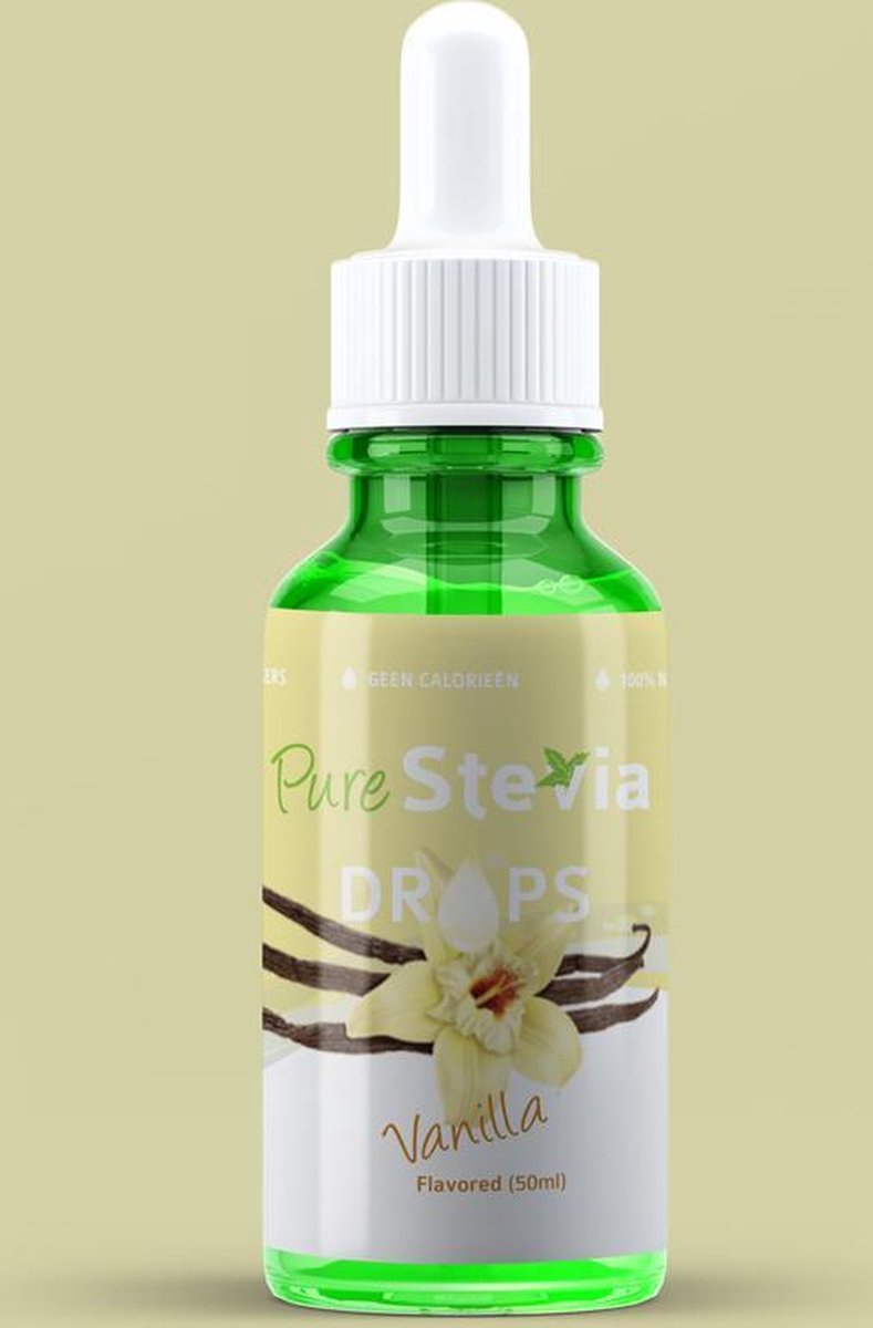 Stevia drops vanille 50ml druppelflesje Zoetstof Suiker vervanger