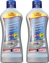 2x Castelli RVS reiniger 3-in-1 - Vlekkeloze glans - Voor RVS en chroom - 2x 250ml