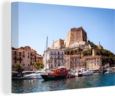 Port en Corse Toile 30x20 cm - petit - Tirage photo sur toile (Décoration murale salon / chambre)