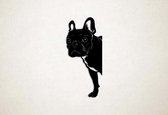 Wanddecoratie - Hond - Franse bulldog 7 - S - 58x26cm - Zwart - muurdecoratie - Line Art